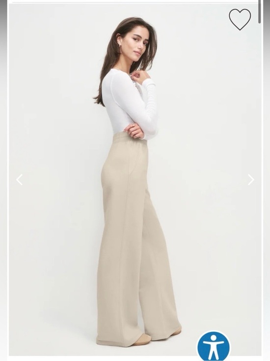 Favorite Daughter Pants - NWT Favorite Daughter Embroidered Wide Leg Sweatpant Stone sweatpants cream